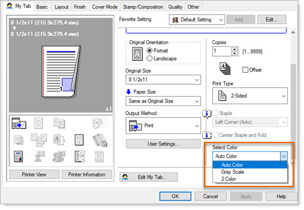 Set Your Printer For Color Or Black And White Printing Itcornell 6686